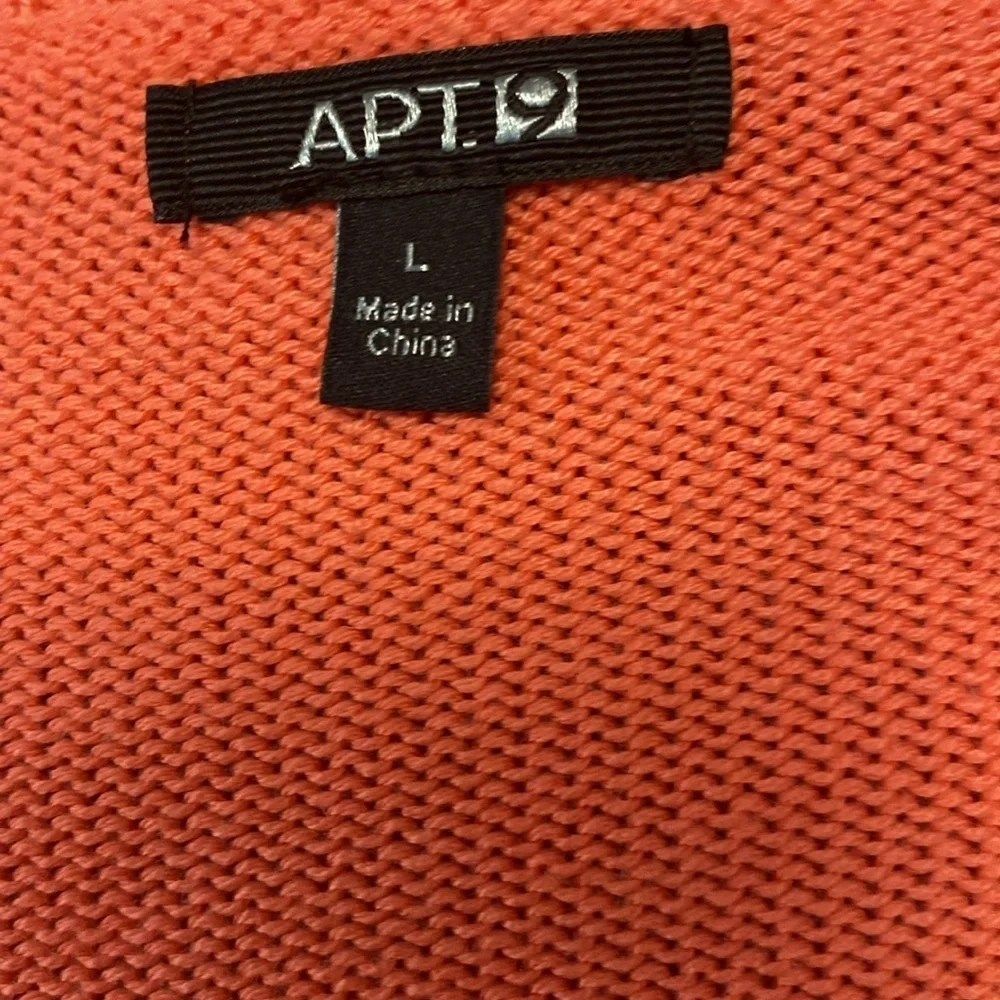 APT 9‎ Size Large Cozy Coral Crew Neck Sweater Beach, Travel, Cozy Sweater